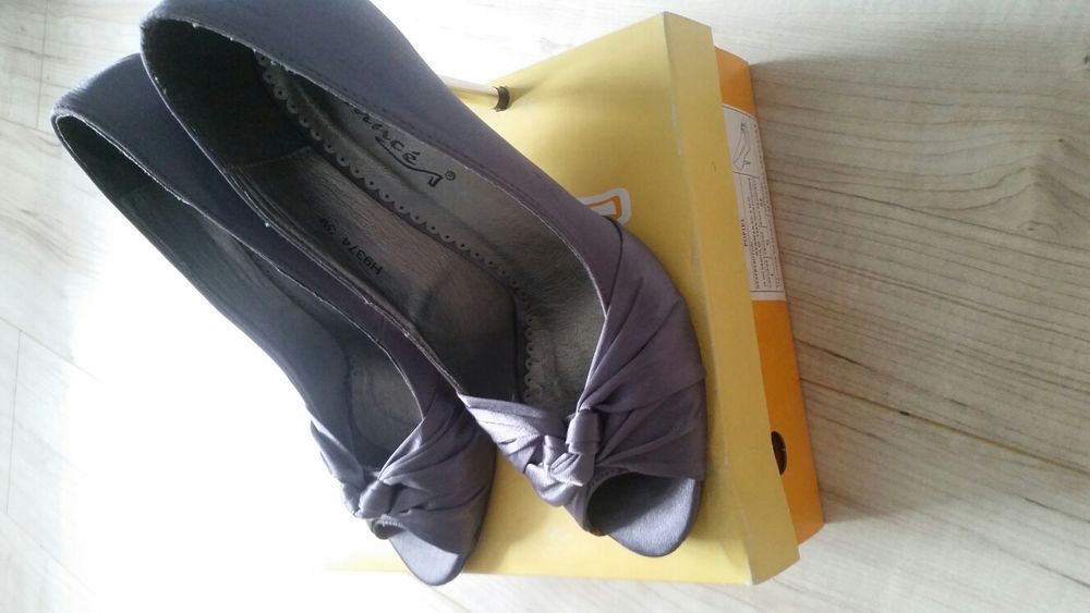 Szpilki srebrne rozm. 39 sylwester/wesele