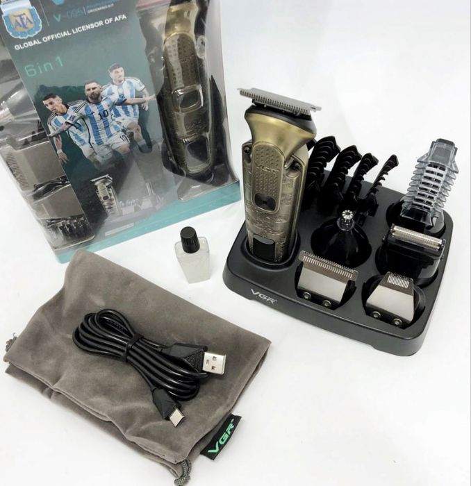Набір для стрижки 6 в 1 VGR – волосся та борода, для стрижки аолос