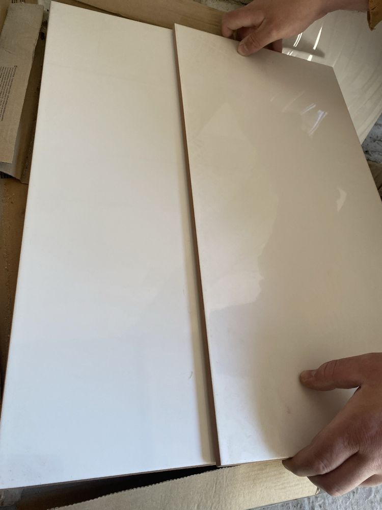 Płytki Glazura BIANCA glossy 29,7 x 60 cm gladkie dekor obi