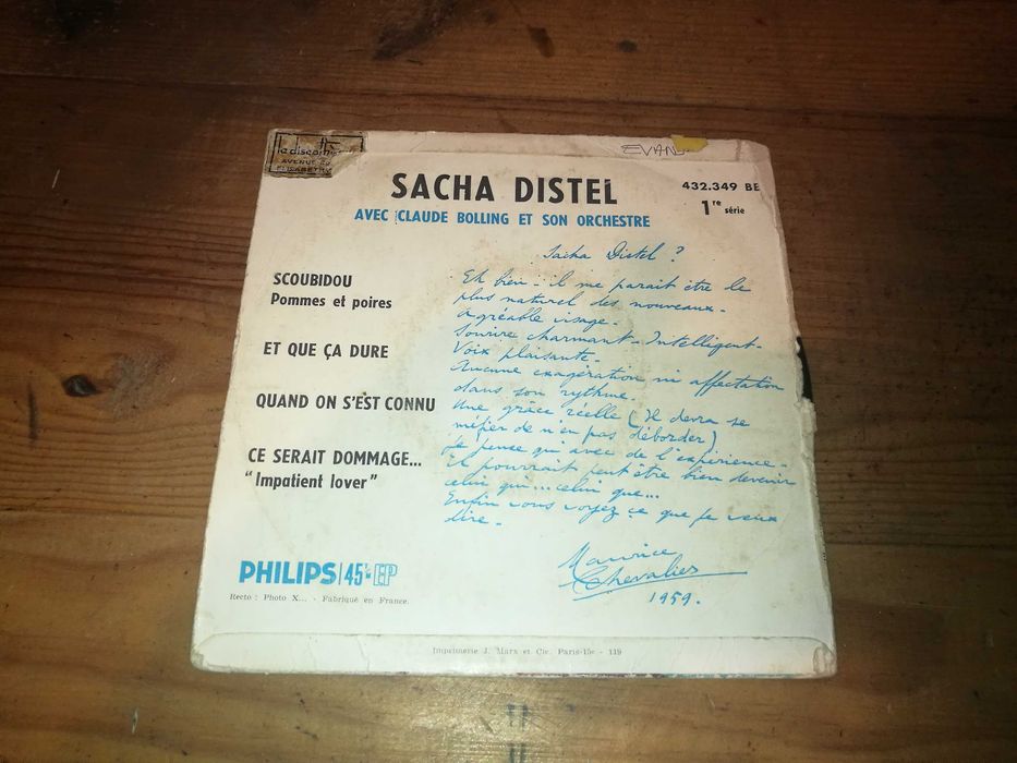 Sacha Distrel Avec Claude Rolling Et Son Or. -Ce Serait Dommage SINGLE