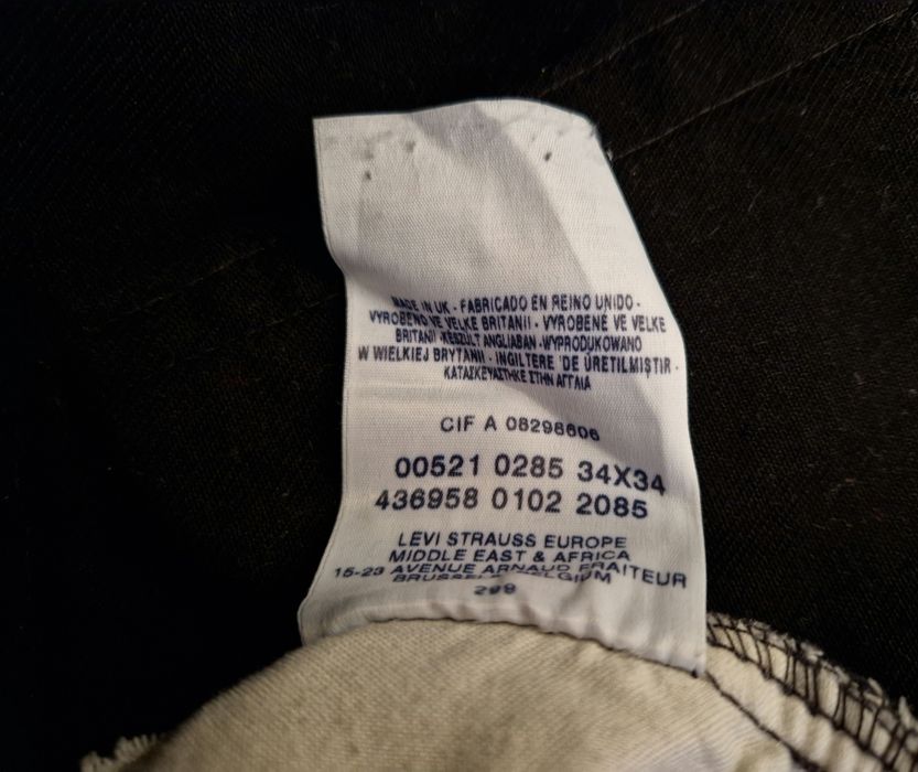 Джинси чоловічі Levi's 521 W34 L34 (Levis/Левайс) Original