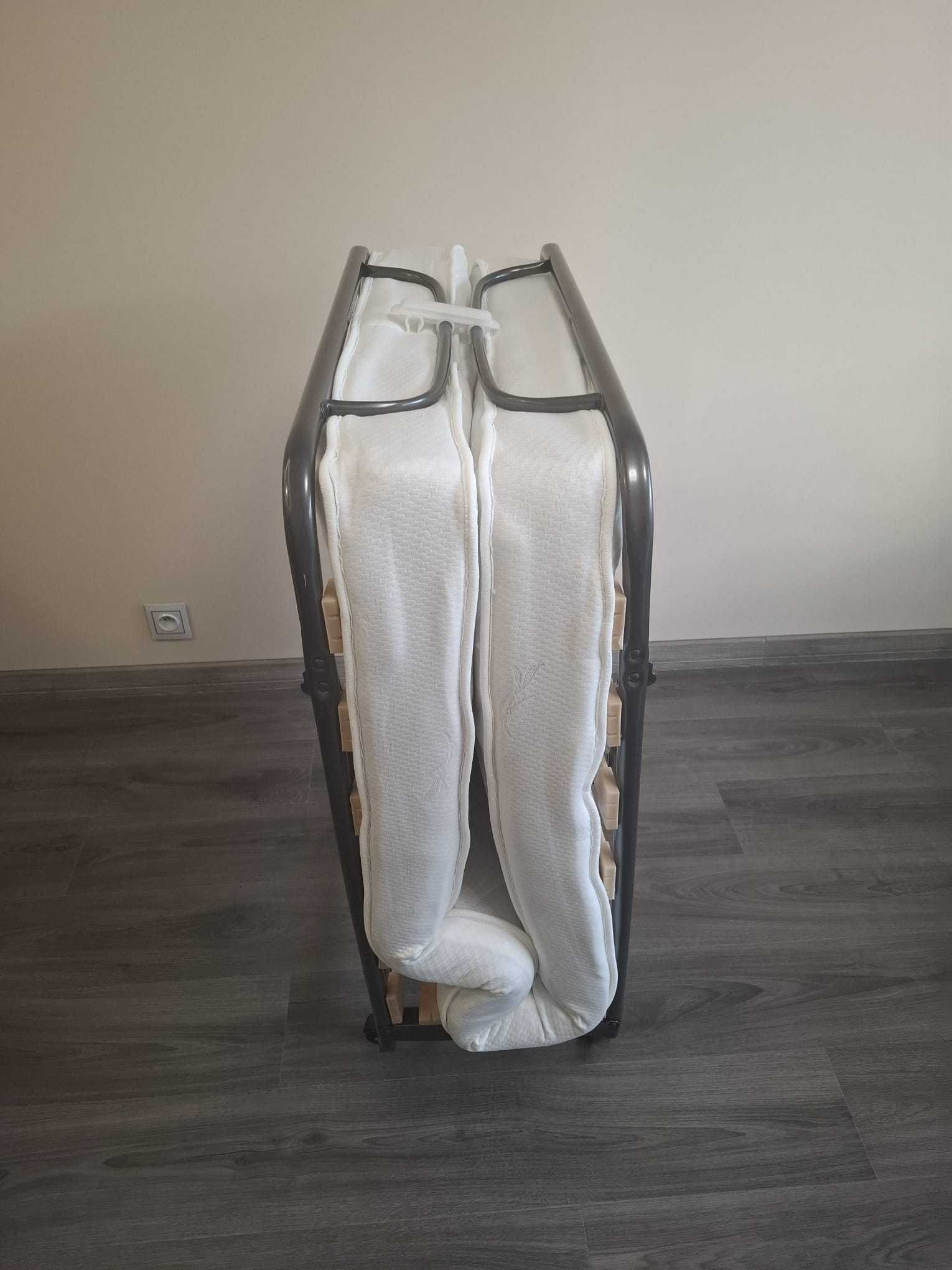 Łóżko składane LUXOR Premium 200x90cm z materacem + pokrowiec