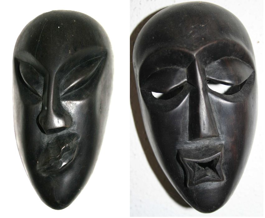 Artesanato-África- Colecção de 17 Máscaras de Tribos de Cabinda