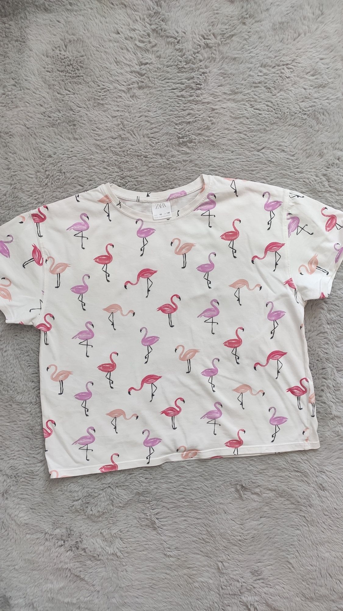 Zara letnia bluzeczka we flamingi