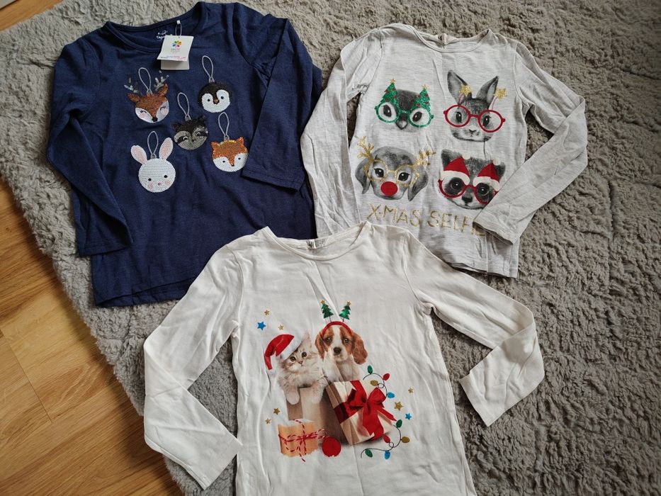 Koszulki świąteczne Topolino H&M r.122/128