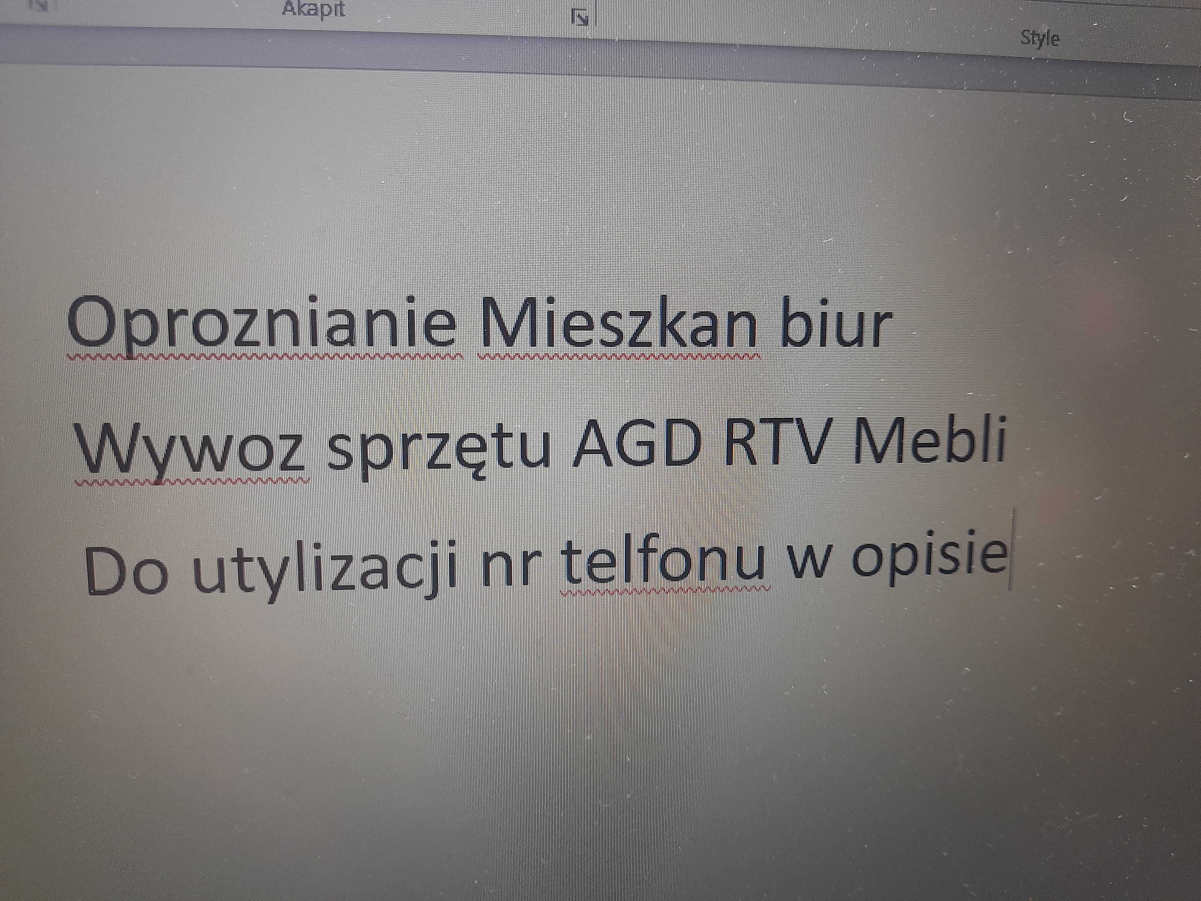 Oproznianie mieszkan biur Wywoz agd rtv mebli utylizacjia Tarnowskie G