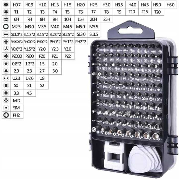 Zestaw Śrubokrętów Bitów Mini do Laptopa Komputera 115w1 Precyzja Hit