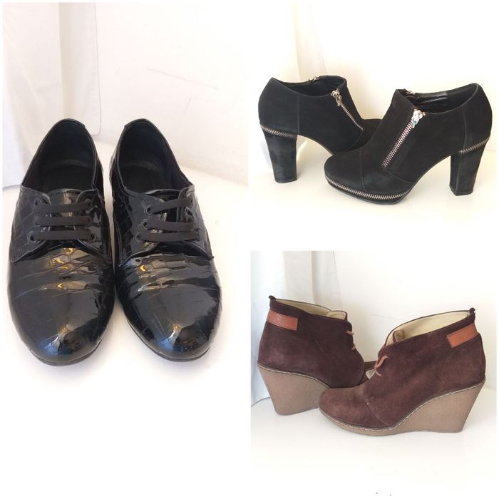 Лот обуви туфли ботинки женская взуття весна лак замша