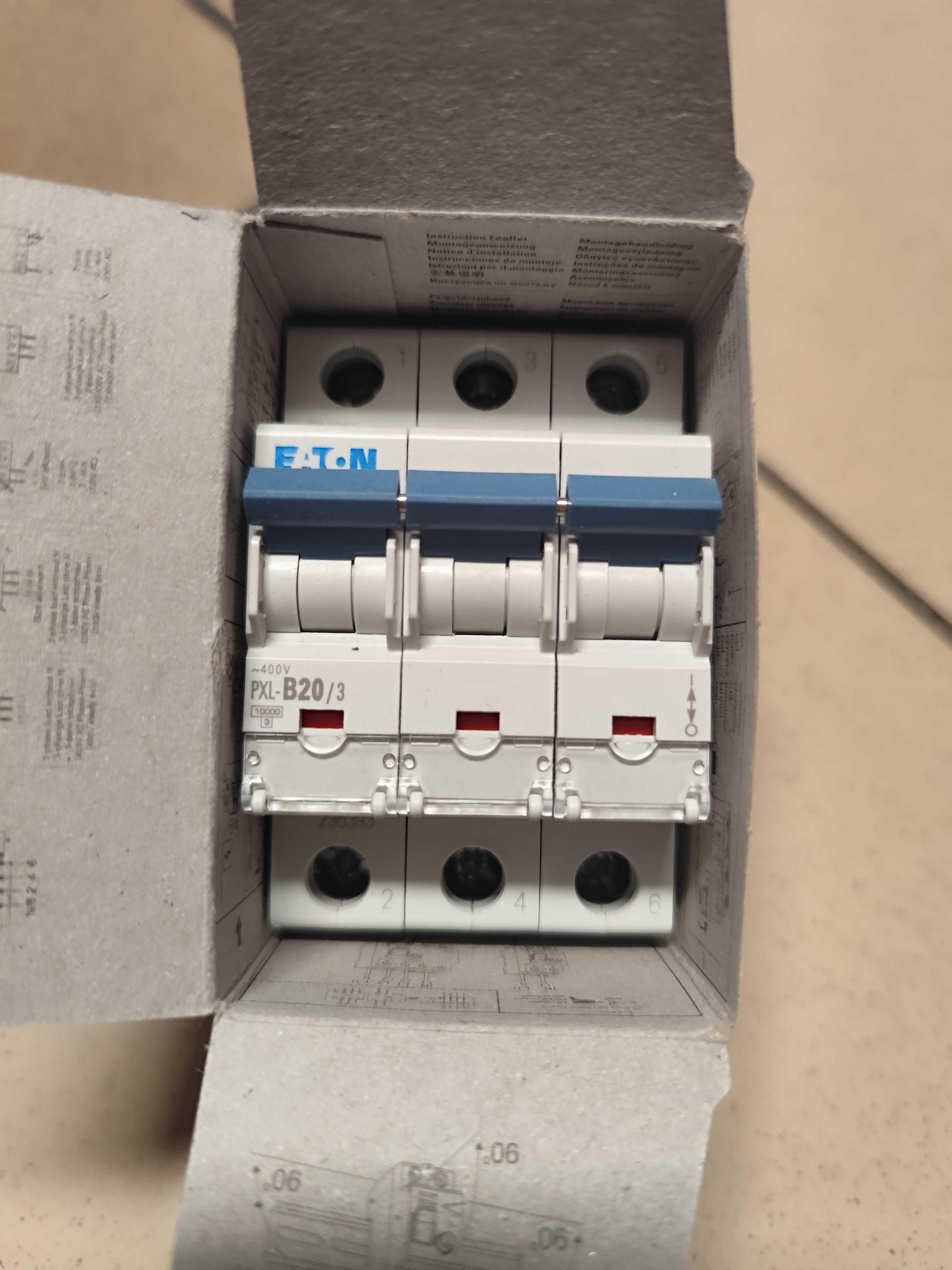 Wyłącznik nadprądowy 3-biegunowy EATON PXL-B20/3 10kA 236393