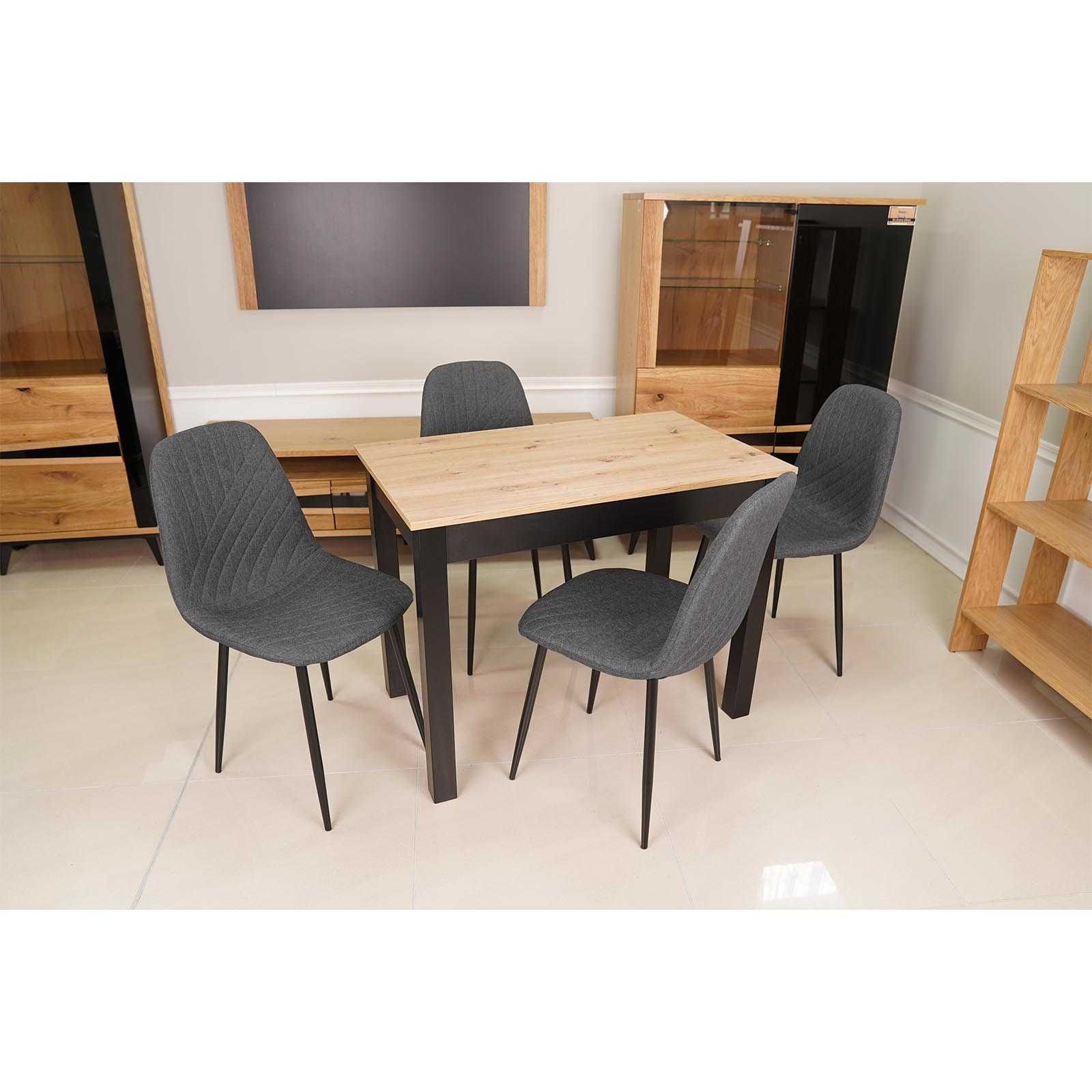 (26cz) Stół mały dąb artisan + 4 krzesła, 700 zł