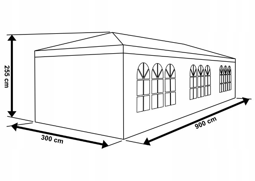 Pawilon namiot handlowy ogrodowy duży 600x300 cm 6x3 m