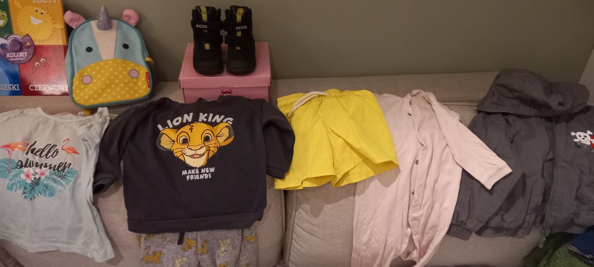 Okazja! Wieksza Paka ubranek 86, softshell reima,buty ecco r.22, pleca