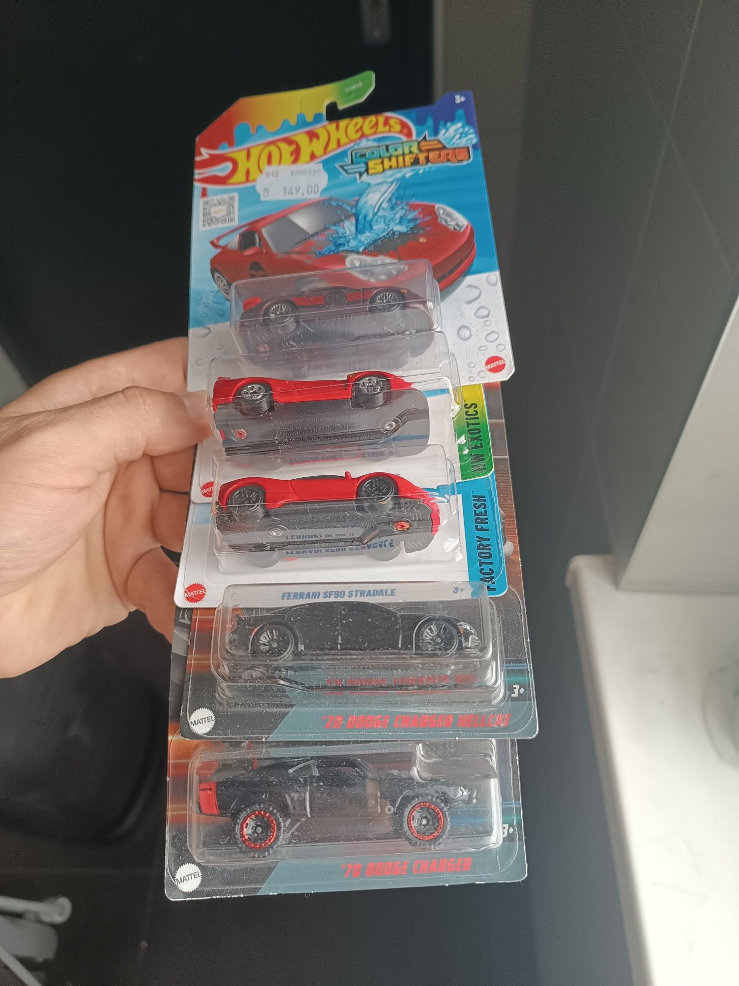 Hot wheels Dodge hellcat charger ferrari f40 sf90 Porsche gt3