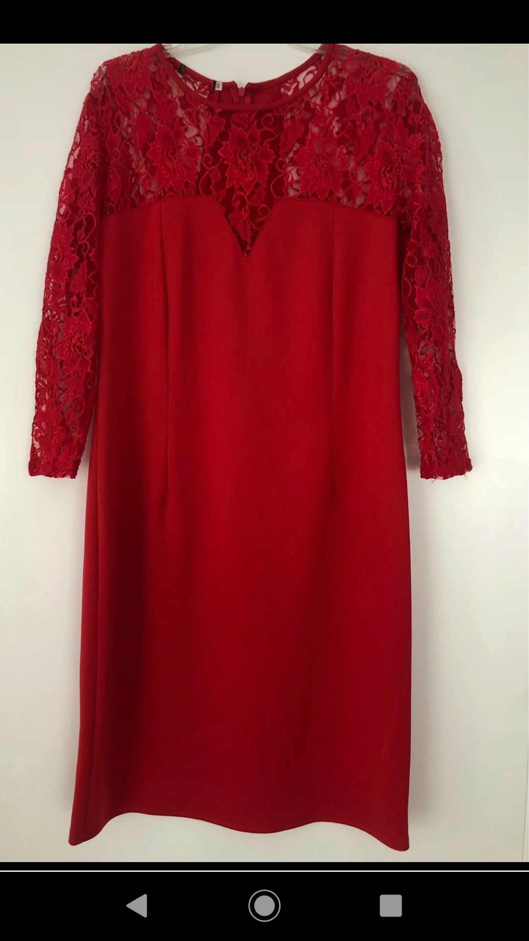 Czerwona sukienka z koronką r 46