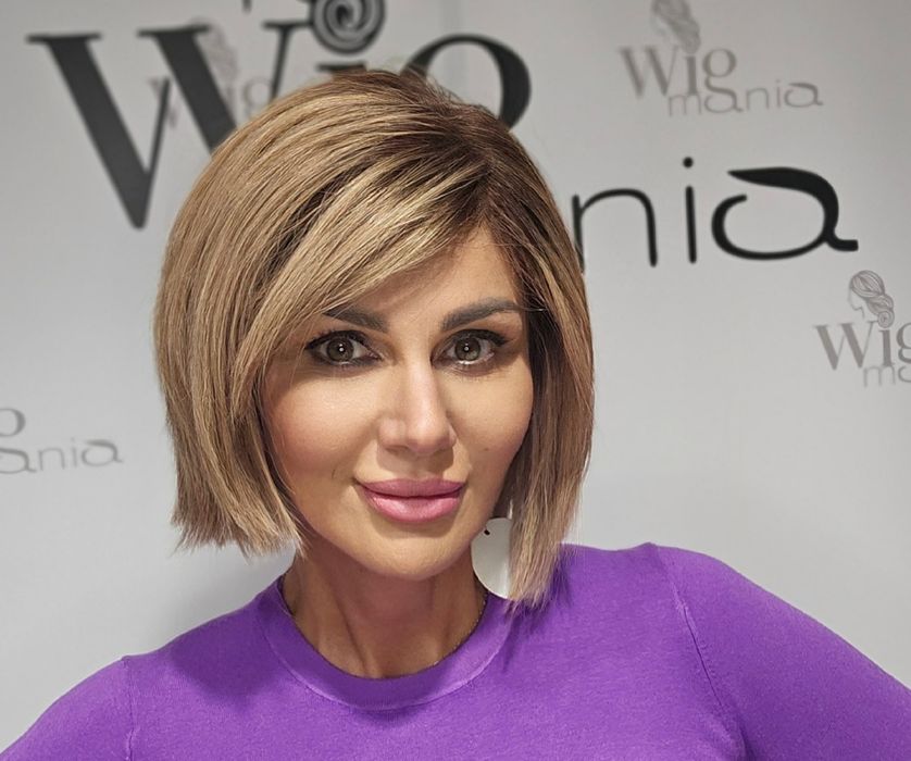 Peruka z włosów naturalnych ciemny blond