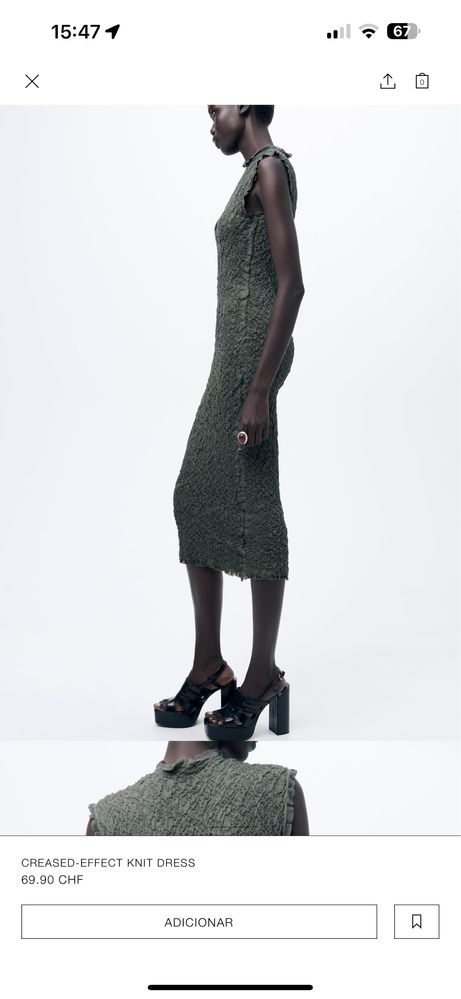 Vendo vestido efeito creased verde