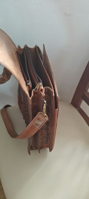 Mala unissex, pele original Crocodilo australiano.