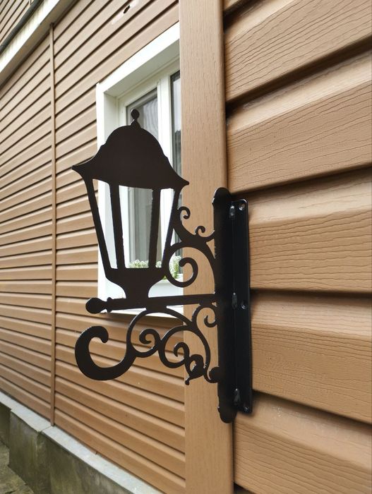 Старовинний ліхтар, тримач для кашпо з металу, кронштейн