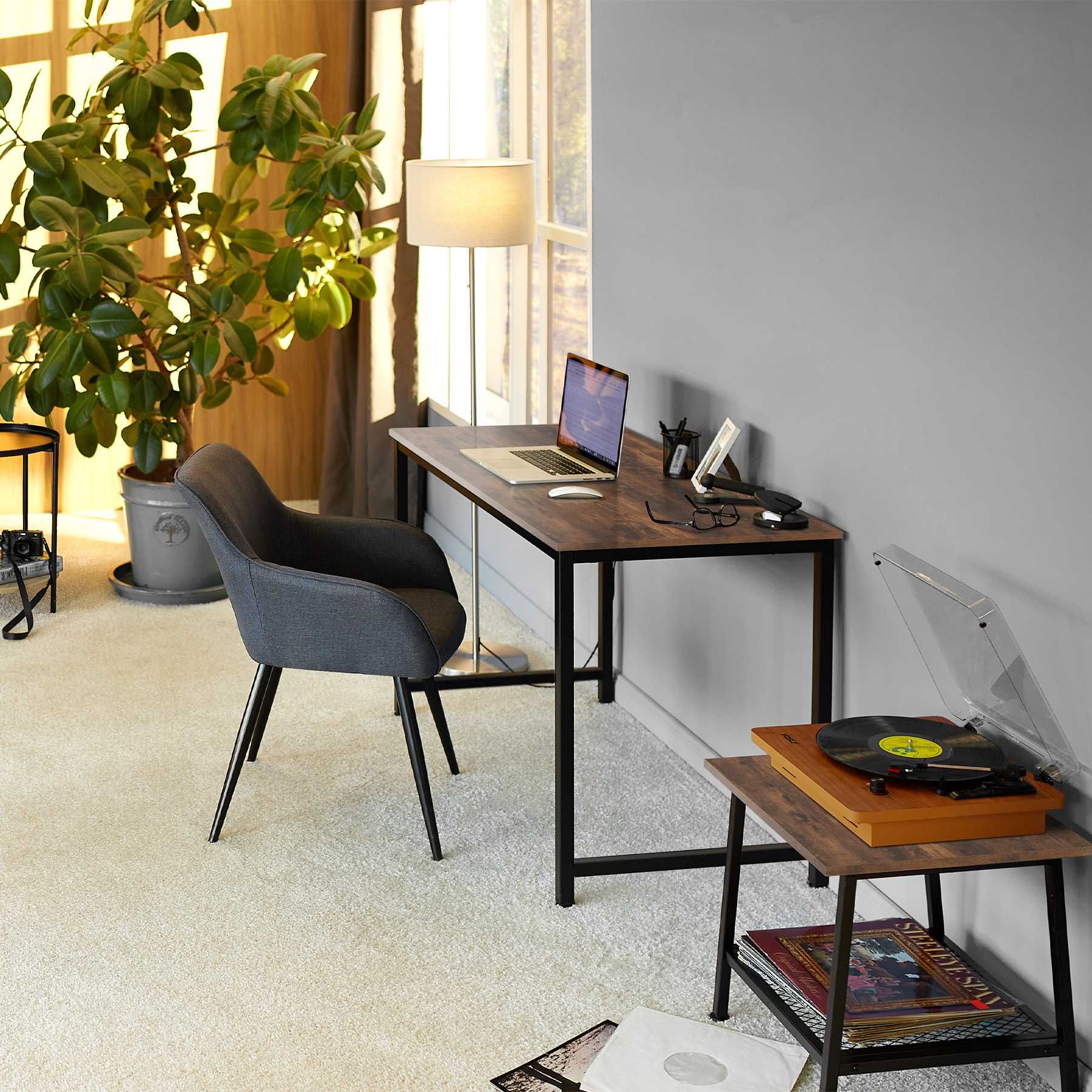 Biurko Jenkins industrialny ciemny 100 cm OUTLET