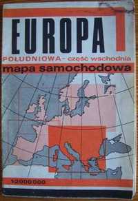 Europa południowa część wschodnia Mapa samochodowa 1982