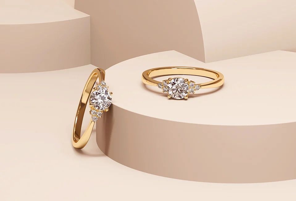 Nowy pierścionek zaręczynowy z diamentami 0.20 ct złoto 585 - Auroria