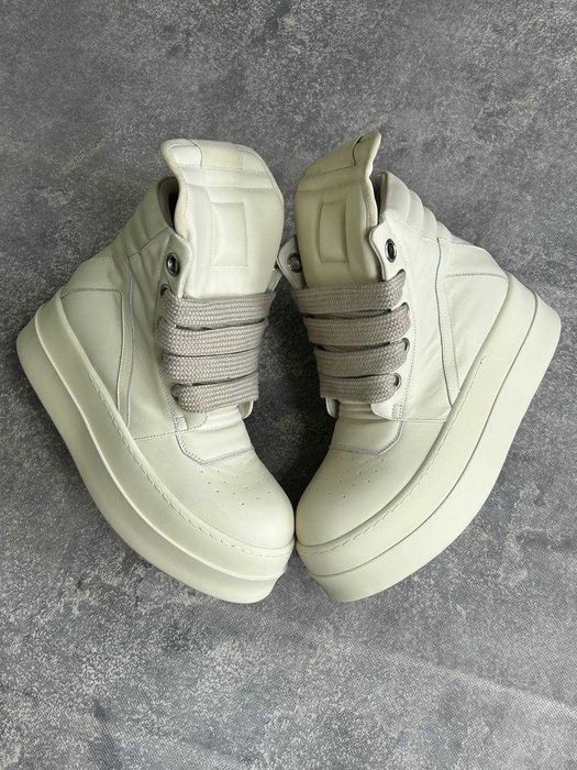 Rick Owens Geobasket double bumper jumbo laces білі кеди кеды белые