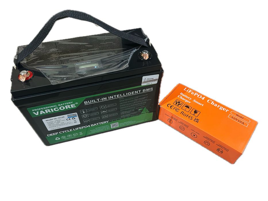 Akumulator LifePO4 Varicore 12.8V 120AH + ładowarka (bank energii)
