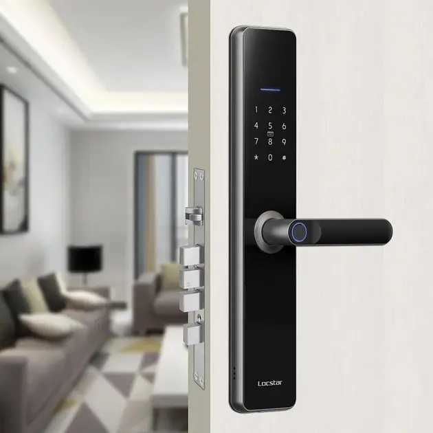 Дверний електронний замок із сенсорним дисплеєм, відбитком пальця