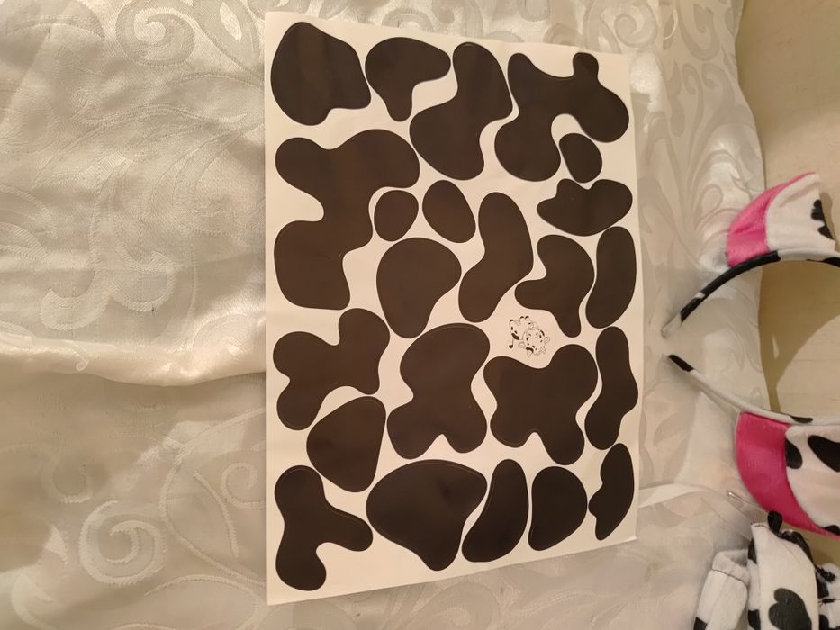 Świetny strój przebranie krowa krówka raciczki ogon 6 części uniwersal