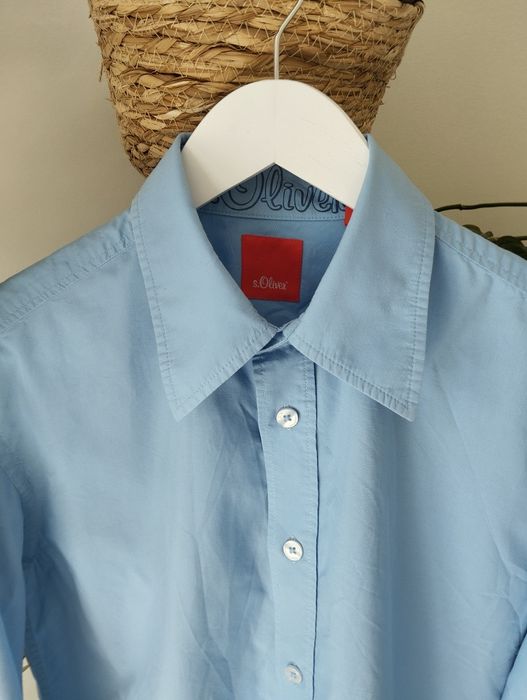 Niebieska, błękitna, koszula męska, 100% bawełna r.M/L s. Olivier