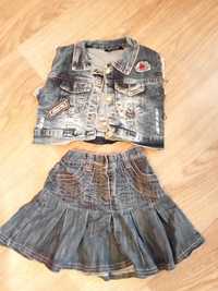 Одежда для девочки 3-4 г. Джинсовая юбка жилетка