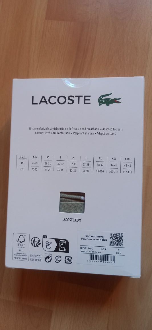 Bokserki Lacoste- 3 PACK Men's Boxers Size S