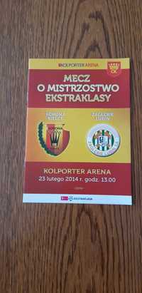 program meczowy Korona Kielce - Zagłębie Lubin 23 lutego 2014