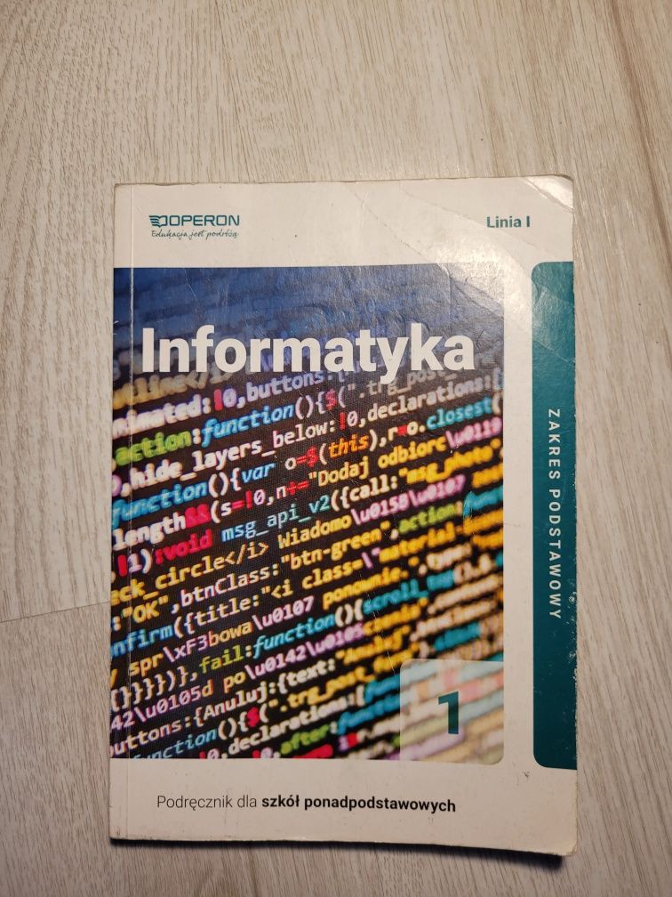 Podręcznik Informatyka Operon Klasa 1 Zakres podstawowy