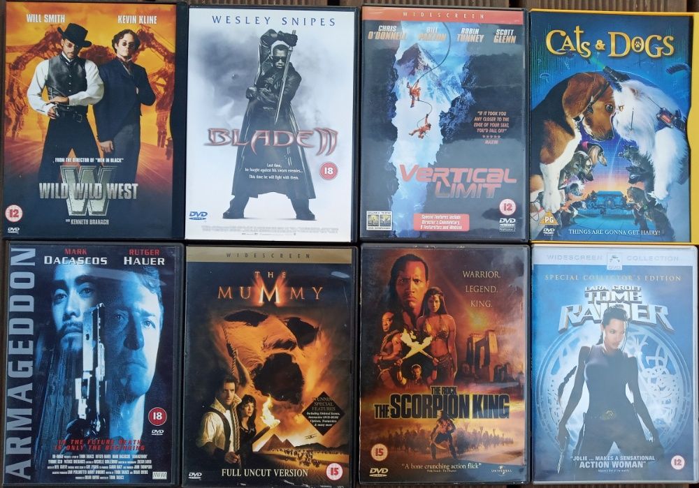 Filmy DVD kolekcja 18 tytułów. Anglojęzyczne, oryginalne, brytyjskie.