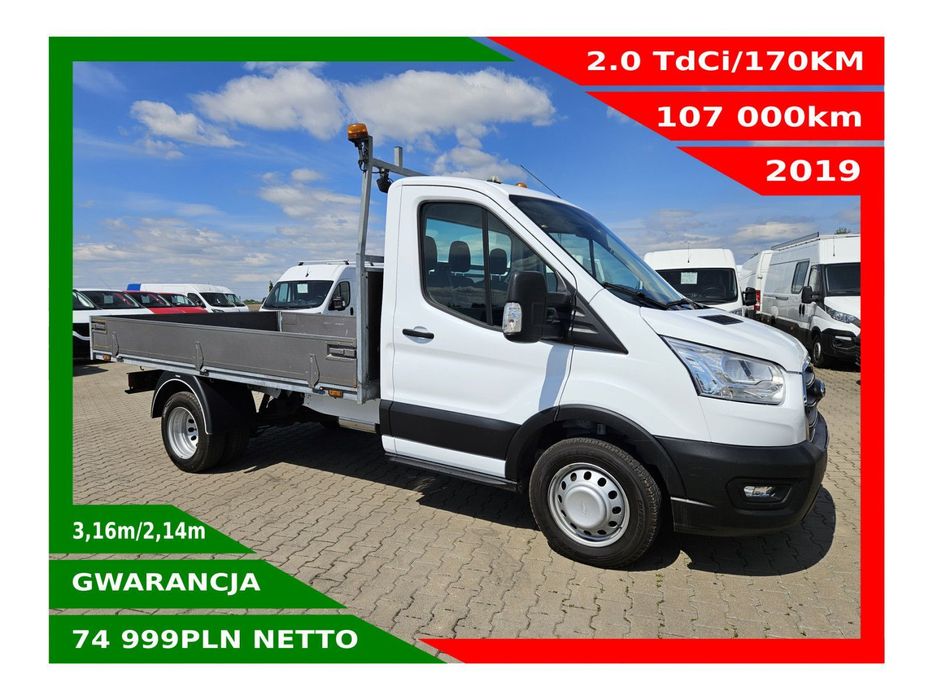Ford Transit Skrzynia *74999zł NETTO* 2,0TdCi/170KM  Klima, Webasto, Tempomat, Airbag, Grzane fotele i przednia szyba