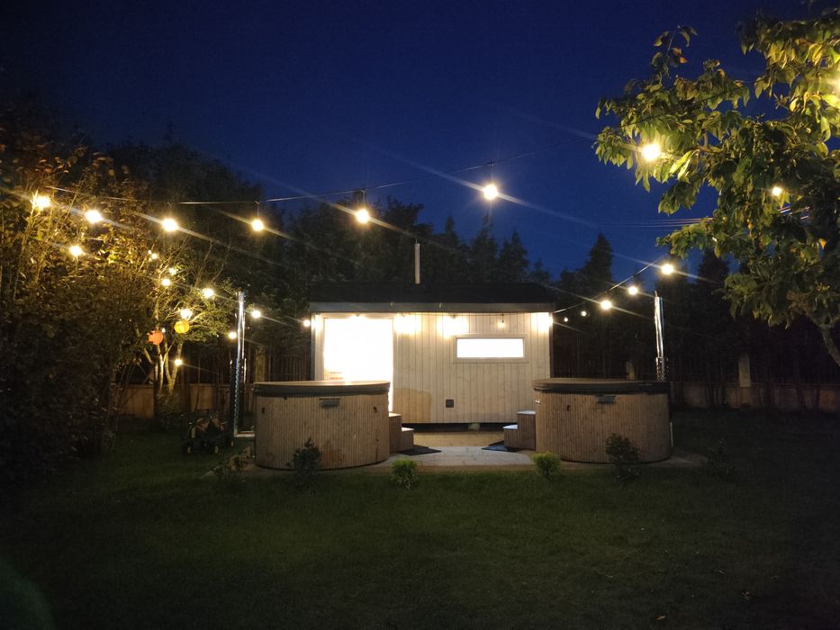 Domek całoroczny ,,Sosnovia" Mazury balia jacuzzi sauna