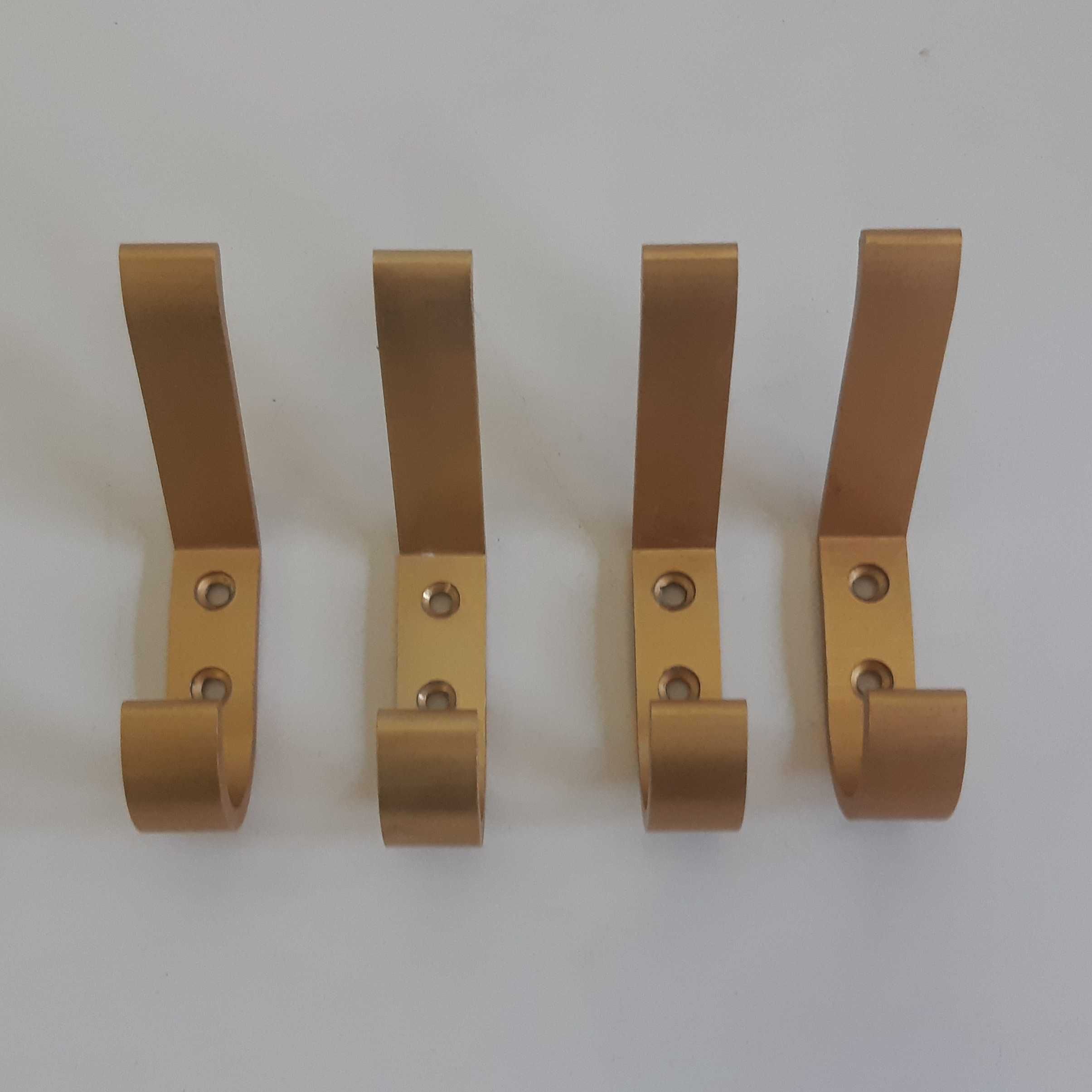 4 Cabides Parede Porta Gancho Duplo Alumínio Anodizado Dourado