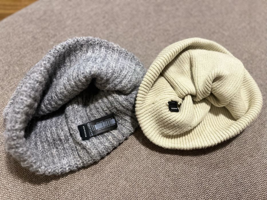 Reserved czapka zimowa beanie szara limonka unisex