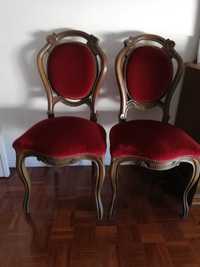 Cadeiras de veludo