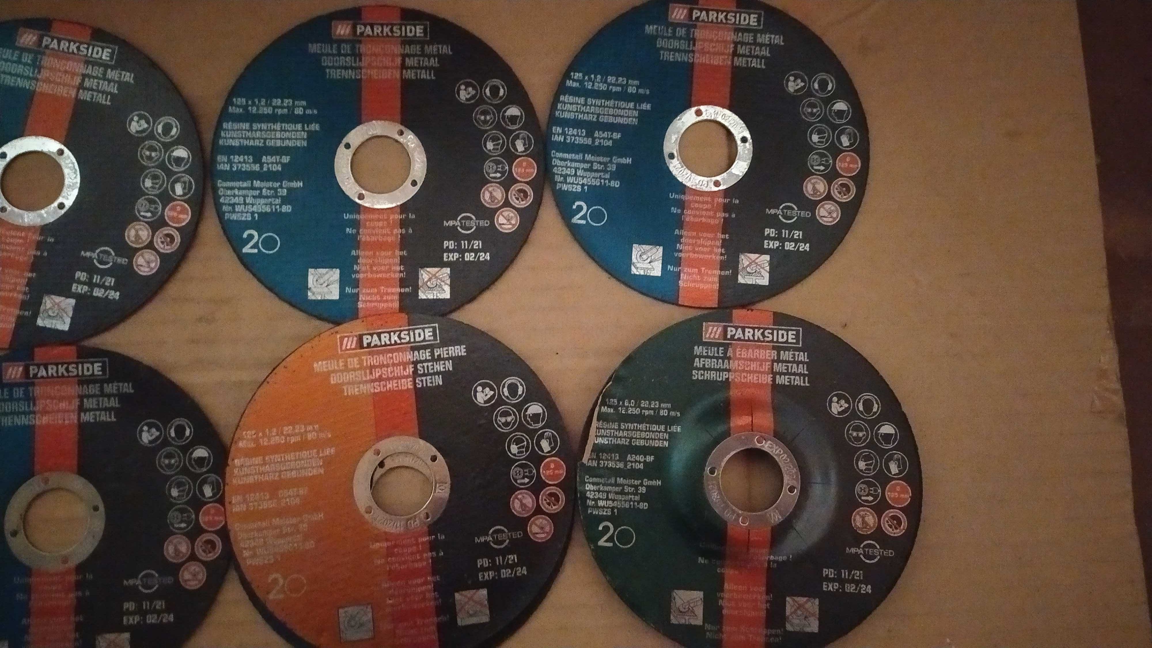 Набор отрезных / шлифувальных дисков Parkside PWSZS 1 11шт из Германии
