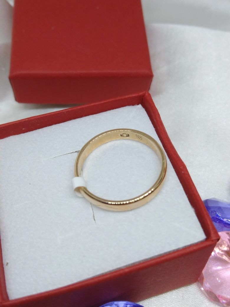 Złota obrączka ślubna damska, złoto Golden rose 583, rozmiar ok13 WARM