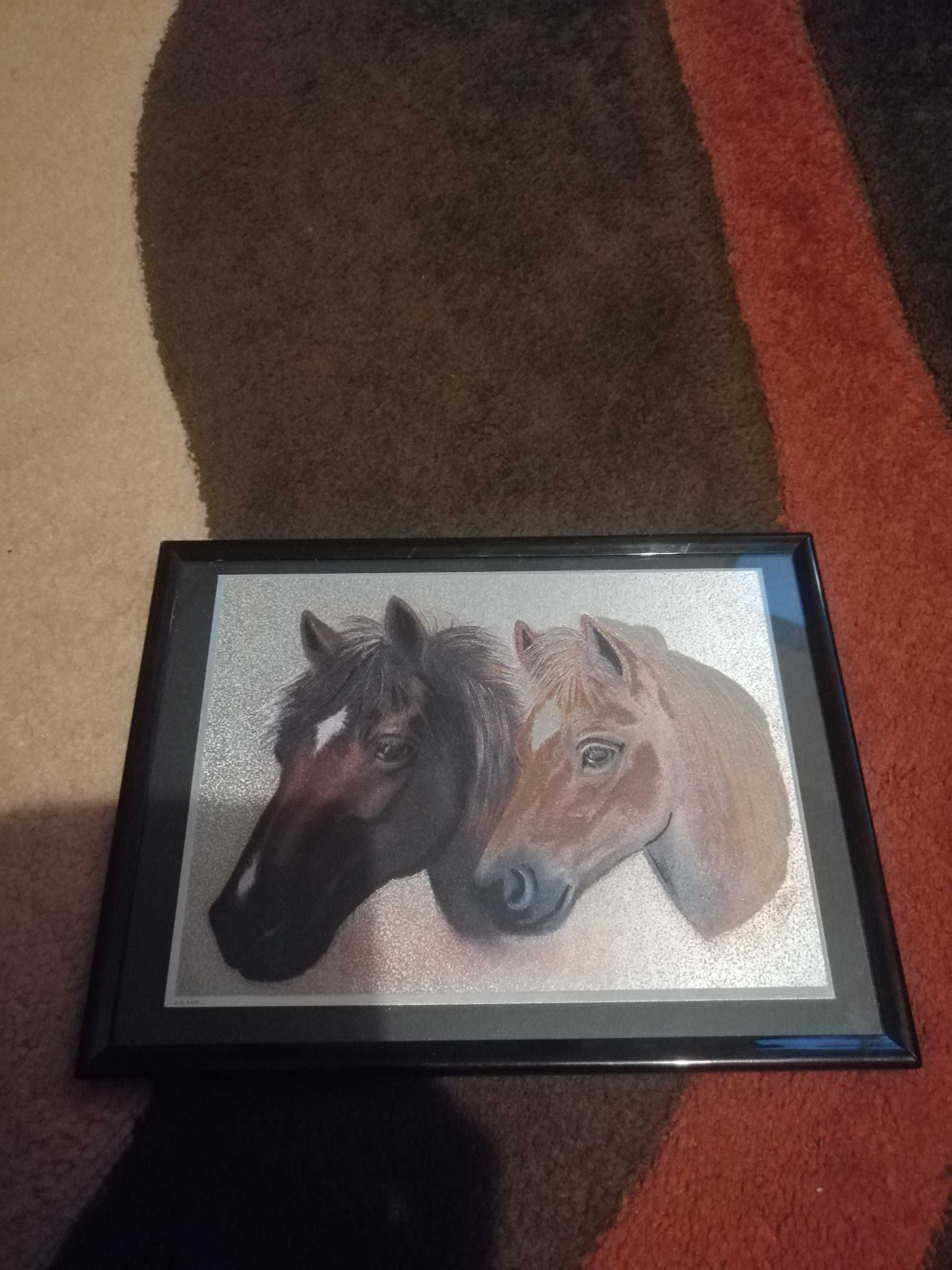 Obrazek w ramce konie.