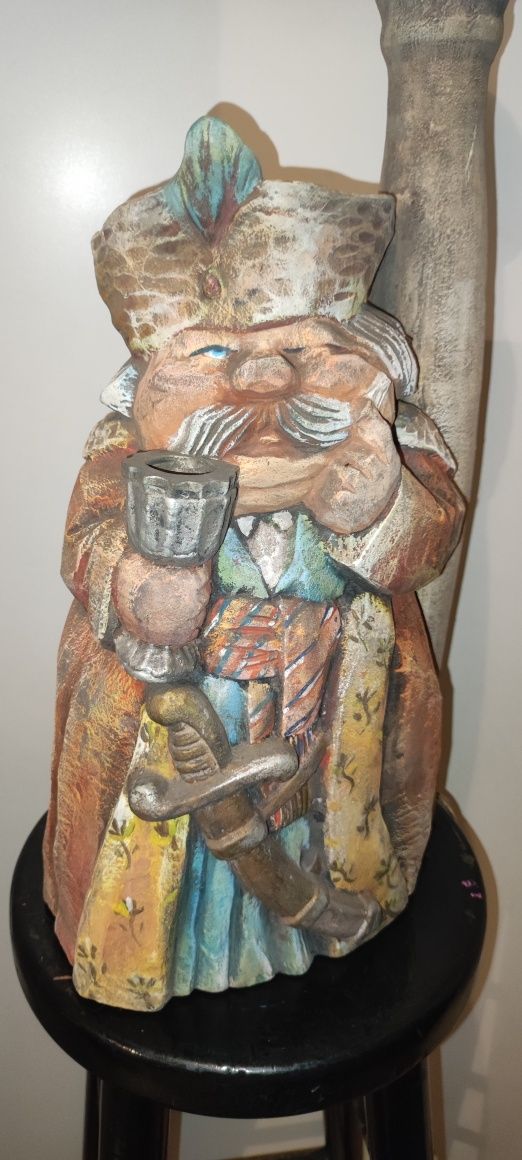 Lampa z glinki art unikat Pan Zagłoba