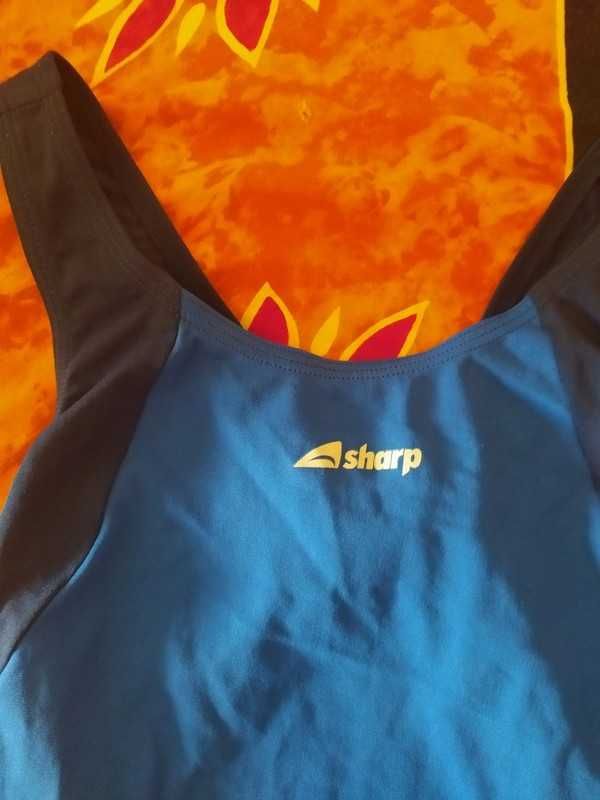 Niebiesko-granatowy Strój pływacki sportowy Sharp 38