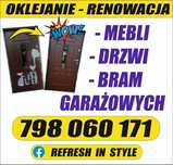 Oklejanie - renowacja: mebli, drzwi, okien, bram.
