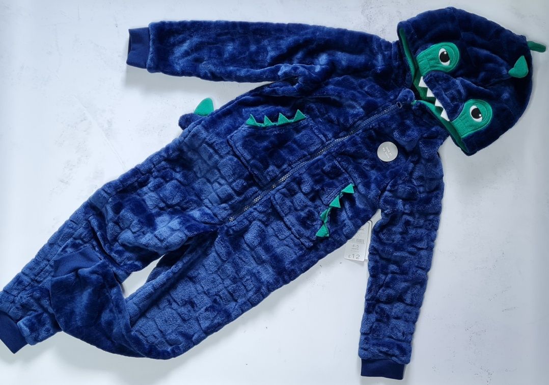 Kombinezon  ciepła piżama polar  NUTMEG smok 110cm 4-5lat SALE
