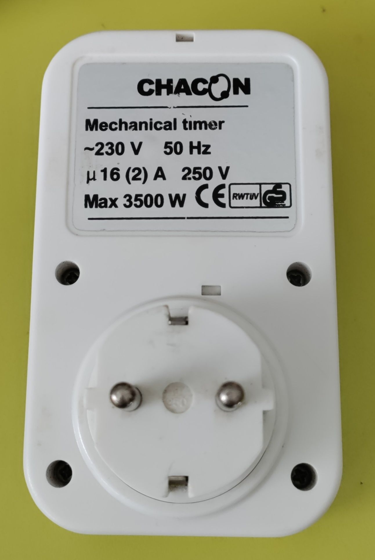 Temporizador programador eléctrico de tomadas Chacon