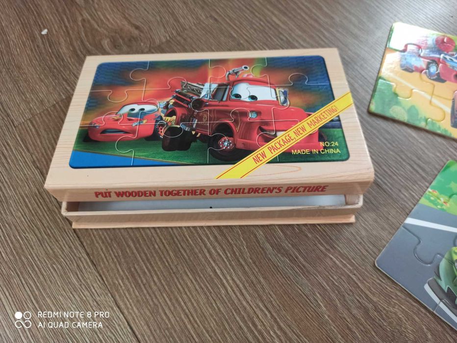 Zestaw 4 szt. drewnianych puzzli dla chłopca