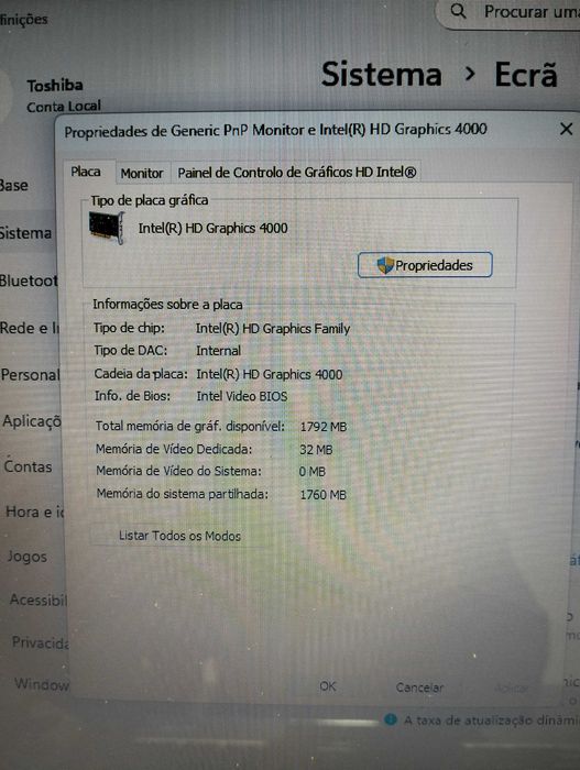 Portatil Toshiba   i7